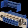 D-SUB female connector, 15-pin, ribbon cable, with insulator