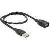 Delock 83499 USB 2.0 A Plug to A Socket 0.5m Flexible Gooseneck Cable Black