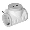 Rozgałęźnik 2x2P+sz, USB-A+C 3.A Orno 9741
