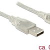 Kabel Delock USB 2.0 typu a - złącze męskie mini-B USB 2.0, 0,5 m, przezroczysty