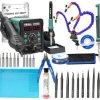 Zestaw stacja lutownicza 898BD grot cyna topnik odsysacz pincety uchwyt cążki mata plecionka