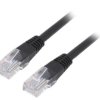 Patch cord U/UTP, Cat 5e, RJ45 wtyk z obu stron, linka, CCA, PVC PP12-0.25M/BK