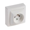 OTEO Gniazdo pojedyncze z uziemieniem z przesłoną styków białe komplet 086027 LEGRAND