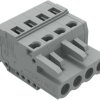 Socket header, 4 pole, pitch 5 mm, angled, gray, 231-104/026-000