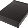 Aluminum enclosure, (L x W x H) 220 x 165 x 31 mm, black (RAL 9005), IP54, 1455R2202BK