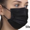 Zestaw 50x jednorazowa maska ochronna na twarz, kolor czarny