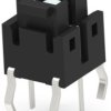 Short-stroke pushbutton, Form A (N/O), 50 mA/12 VDC, illuminated, white, actuator (brown, L 2.2 mm), 0.98 N, THT, 1-2213818-6