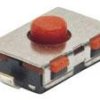 Short-stroke pushbutton, Form A (N/O), 50 mA/32 VDC, unlit , actuator (red, L 0.8 mm), 2.54 N, SMD, 1825086-2