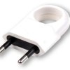 Wtyczka płaska z uchwytem b/u Euro 10A/250V biała D.3104