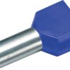 Cimco 187710 Podwójna końcówka Zw.Aderendh. 2x2,5mm² 13mm, blau, z częściową izolacją , 2.5 mm² x 13 mm, 100 szt.