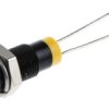 Lampka kontrolna do montażu panelowego 2V dc, Żółta 6mm LED Czarny Styk ołowiowy RS PRO
