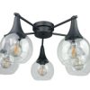Lampa Sufitowa Nowoczesna 5Xe27 Star Clear Black