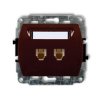 TREND Gniazdo telefoniczne podwójne 2xRJ11 4-stykowy brązowy 4GT-2 KARLIK