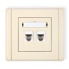 Gniazdo telefoniczne podwójne 2xRJ11, 4-stykowe, beznarzędziowe