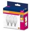 3PAK Żarówka LED E14 B35 4,9W = 40W 470lm 3000K Ciepła 220 OSRAM VALUE