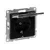 SUNO Gniazdo z uziemieniem schuko z przesłoną IP 21 zaciski automatyczne czarny 721427 LEGRAND