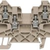 Through terminal block, screw connection, 0.5-4.0 mm², 4 pole, 32 A, 8 kV, dark beige, 1905060000