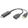 Digitus AK-330101-002-S DisplayPort/HDMI/USB Cable Black 0.2m 4K UHD Hal-free