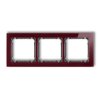DECO Ramka potrójna - efekt szkła (ramka: bordowa spód: grafitowy) bordowy 14-11-DRS-3