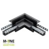 Łącznik kątowy do szyny magnetycznej poziomy podtynkowy czarny M-LINE