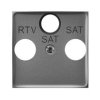 ARIA Pokrywa gniazda RTV-SAT z dwoma wyjściami SAT szary mat PGPA-U2S/70 OSPEL