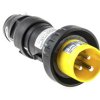 Złącze zasilające 16A Wtyczka 120 V 2P + E Męski Eaton Żółty Montaż na kablu IP66
