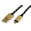 Kabel Roline Gold Usb 2.0, Usb A Męski - Micro Usb B Męski, 0,8 M