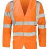 HiVis Orange Long Sleeve Velcro Vest 4XL