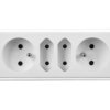 Gniazdo przenośne czterokrotne 16A 2x2P+Z + 2xEuro 250V białe GN-472
