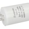 Kondensator; silnikowy (rozruchowy); TS11-12 4 450V 24uF; 24uF; 450V; fi 40x65mm; konektory 6,3mm; Suntan; RoHS