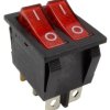 Red LED Dual On-Off Rectangle Rocker Switch 230V
