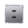 Simon Basic Ładowarka USB podwójna inox, metalizowany BMC2USB.01/21