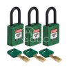 Kłódka LOTO SafeKey nylonowa, szekla 38 mm, zielona (3 szt.), 150223