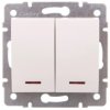 LOGI Łącznik dwugrupowy świecznikowy z LED śrubowy 10AX 250V biały 021120102 25079