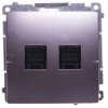 Simon Basic Gniazdo komputerowe podwójne 2xRJ45 kat.6 z przesłoną stal inox BM62.01/21