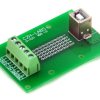 CZH-LABS USB Type B Female Vertical Jack Breakout Board, Terminal Block Connector.