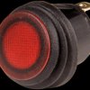 R13-112B8W-02BR0A-L1 Rocker switch, round, IP65, 1x ON - OFF, black/red