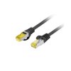 Patchcord kat.6A S/FTP LSZH CU 1M czarny Fluke Passed Lanberg