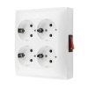 SIMON AQUACLICK Gniazdo poczwórne z uziemieniem SCHUKO z wyłącznikiem zaciski śrubowe IP20 biały ACGSZN4W1/11 KONTAKT SIMON