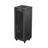 Szafa instalacyjna rack stojąca 19 32u 600x600 czarna drzwi perforowane lcd lanberg (flat pack) FF01-6632-23BL