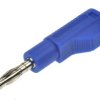 Wtyk bananowy; 4mm; 25.452.5; niebieski; 54mm; lutowany; wtykany (gniazdo bananowe 4mm); 32A; 60V; mosiądz niklowany; PA; Amass;