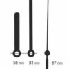 UM213.12C Komplet wskazówek H:55; M:81; S:87 czarne