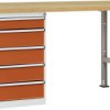 System banków warsztatowych COMBI, model 4 z płytą wielowarstwową, szer. X gł. X wys. = 2000 x 700 x 840 mm Manuflex WC5