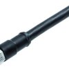 Sensor actuator cable, M12-cable socket, straight to open end, 3 pole + PE, 5 m, PUR, black, 12 A, 77 0690 0000 50704 0500