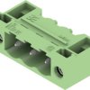 Pin header, 3 pole, pitch 5.08 mm, angled, green, 1401730000