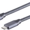 USB 3.2 connection cable, USB plug type C to USB plug type C, 1 m, gray, BS13-47020