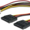 Power cable, IDE plug to 2 x SATA socket, 15 pole, 0.2 m, AK-430400-002-S