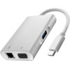 Qoltec Hub Adapter USB-C 3.1 4w1 USB 3.0 VGA RJ45 USB-C PD 92W