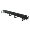 Organizator Kabli Rack 19 1U Metalowy Czarny Z 5 Uchwytami