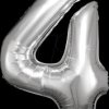 9906289 AMSCAN foil balloon, number 4, silver
